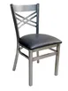 AAA Furniture Wholesale 310/CLEAR COAT BVS Indoor Side Chair with Upholstered Seat, Black 1 image
