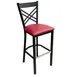 AAA Furniture Wholesale 310BS GR4 Bar Stool – Criss‑Cross Metal Back, Upholstered Seat, Matte Black, COM/Grade 4 1 image