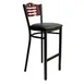 AAA Furniture Wholesale 315A-BS BVS Bar Stool – Wood Cutout Back, Vinyl Seat, Black Metal Frame, Ship 1 image