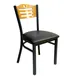 AAA Furniture Wholesale 315A GR4 Indoor Side Chair with Wood Back and Upholstered Seat, Black 1 image