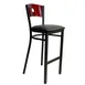 AAA Furniture Wholesale 315BS/CIRCLE BVS Bar Stool – Wood Cut-Out Back, Seat, Metal Frame, Footrest, Vinyl 1 image