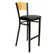 AAA Furniture Wholesale 315BS/STAR GR4 Bar Stool – Wood Cutout Back Upholstered Seat Black Metal Frame 4 UPH 1 image
