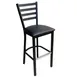 AAA Furniture Wholesale 316BS BVS – Black Metal Frame Bar Stool, Ladder Back, Upholstered Vinyl Seat, Ship 1 image