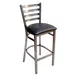AAA Furniture 316BS/CLEAR COAT BVS - Black Vinyl Bar Stool, Ladder Back, Metal Frame, Armless, Seat, Footrest 1 image
