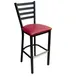 AAA Furniture Wholesale 316BS GR4 Bar Stool, Ladder Back, Upholstered Seat, Matte Black Metal Frame, Grade 4 1 image