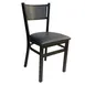AAA Furniture Wholesale 317 BVS-BLK Indoor Side Chair with Upholstered Seat, Black 1 image