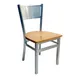 AAA Furniture Wholesale 317 WS-SLV Side Chair, Mesh Back, Wood Seat, Silver Metal Frame 1 image