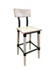 AAA Furniture Wholesale 321BS/WW Bar Stool Metal Back, Wooden Seat, Armless, White-Wash Wood, Industrial Frame 1 image