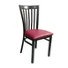 AAA Furniture Wholesale 327 GR4 Side Chair, 5-Slat Metal Back, Upholstered Seat, Dark Brown Finish 1 image