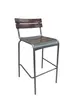 AAA Furniture Wholesale 329BS - Side Barstool, Galvanized Metal & Wood Back, Armless, Indoor, Quick Ship 1 image