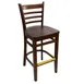 AAA Furniture Wholesale 411A-BS WS Bar Stool – Flared Ladder Back, Saddle Seat, Wood Frame, Gold Foot Cover 1 image