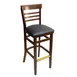 AAA Furniture Wholesale 412BS BVS Bar Stool – Ladder Back, Black Vinyl Seat, Wood Frame, Gold Foot Cover 1 image