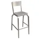 AAA Furniture Wholesale 804BS Aluminum Outdoor Bar Stool with Metal Back & Seat, Brushed Finish, Footrest 1 image