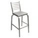 AAA Furniture Wholesale 805A-BS Aluminum Outdoor Bar Stool with Ladder Back, Brushed Finish, Armless, Quick Ship 1 image