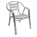 AAA Furniture Wholesale AL-C/AL Aluminum Outdoor Arm Chair with Ladder Back & Seat, Aluminum Frame 1 image