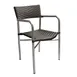 AAA Furniture Wholesale AL-C/ROMEO Outdoor Arm Chair, Dark Brown Aluminum Frame, Double Woven Plastic Rattan 1 image