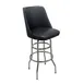 AAA Furniture Wholesale DRB/BUCKET Bar Stool – Black Vinyl Bucket Seat, Chrome Frame, Round Footring, Fast Ship 1 image