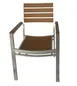 AAA Furniture Wholesale FB-08ARM CHAIR Aluminum Frame Outdoor Arm Chair with Synthetic Teak Back & Seat 1 image