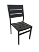 AAA Furniture Wholesale FB-09 Outdoor Side Chair, Walnut Teakwood Back & Seat, Black Aluminum Frame 1 image