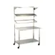Alluserv SS72 Stainless Steel Patient Tray Starter Station w/ 3 overshelves - 75″ L x 30″ 1 image