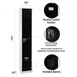 Alpine Industries ADI629-201-BLK Black Large Locker w/ 1 Door, 2 Shelves and 2 Hooks - 72" H x 15"W 1 image