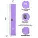 Alpine Industries ADI629-201-PUR Steel Purple 1 Tier Storage Locker - 72"H x 15"W 1 image