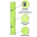 Alpine Industries ADI629-202-GRN Green Storage Locker with 2 Doors 2 Hooks - 72" H x 12" W 1 image