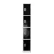 Alpine Industries ADI629-204-BLK Black Steel Storage Locker w/ 4 Doors, 4 Hooks - 72" H x 12"  1 image
