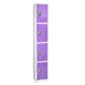 Alpine Industries ADI629-204-PUR Purple Steel Storage Locker w/ 4 Doors, 4 Hooks - 72" H x 12"  1 image