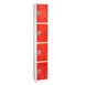 Alpine Industries ADI629-204-RED Red Steel Storage Locker w/ 4 Doors, 4 Hooks - 72" H x 12"  1 image