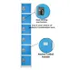 Alpine Industries ADI629-206-BLU Blue Steel Storage Locker w/ 6 Doors, 6 Hooks - 72" H x 12" 1 image