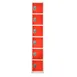 Alpine Industries ADI629-206-RED Red Steel Storage Locker w/ 6 Doors, 6 Hooks - 72" H x 12"  1 image