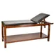 Alpine Industries ADI996-03-MA Medical Exam Table, Mahogany Wood, Flat Top, 2" Foam Padding, Shelf 1 image