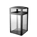 Alpine Industries ALP471-40-CLR Trash Container, 40‑Gal, 21"×21"×41" Steel, DSH‑Compliant, Piano Hinge 1 image