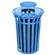 Alpine Industries ALP479-38-1-BLU Trash Can, 38‑Gallon, 43" H, 26" D, Steel, Blue Finish 1 image