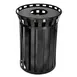 Alpine Industries ALP479-38 Outdoor Metal Trash Can 38‑Gallon, 36" H x 26" D, Black, No Lid 1 image
