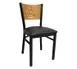 American Tables & Seating 72 BVS Indoor Side Chair with Solid Wood Back and Upholstered Seat, Metal Frame 1 image