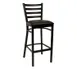 American Tables & Seating 77-BS Black Powder Coated Ladder Back and Metal Bar stool 1 image