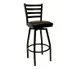 American Tables & Seating 77-BSS Swivel Bar Stool with Ladder Back and Black Powder Coat  1 image
