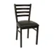 American Tables & Seating 77 BVS Indoor Side Chair with Ladder Back and Upholstered Seat, Metal Frame 1 image
