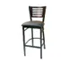 American Tables & Seating 77E-BS  Black Powder Coated Wood Back and Metal Bar stool 1 image