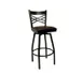 ATS 78-BSS Swivel Bar Stool, Crisscross Back, Upholstered Seat, Textured Black Powder Coat, Welded Metal Frame 1 image