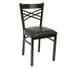 American Tables & Seating 78 BVS Indoor Side Chair with Crisscross Back and Upholstered Seat, Metal Frame 1 image