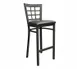 American Tables & Seating 85-BS Bar Stool with Grid Nine Back and Black Powder Coat finish 1 image