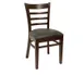 American Tables & Seating 880 Indoor Side Chair with Flared Ladder Back and Upholstered Seat, Beech Frame 1 image