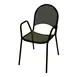 American Tables & Seating 90B Aluminum Outdoor Arm Chair with Half Round Meshed Back and Mesh Seat, Black 1 image