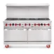 American Range AR-10-NVL-126R 60" Gas Restaurant Range w/ (10) Open Burners, (1) Standard Oven, (1) Convection Oven, 382.000 BTU  1 image