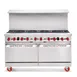 American Range AR-24G-6B-CL-SBR 60" Gas Restaurant Range w/ (6) Open Burners, (1) 24" Griddle, (1) Convection Oven, (1) Cabinet Base, 262.000 BTU  1 image