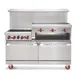 American Range AR-4B-24RG 48" Gas Restaurant Range w/  (4) Open Burners, (1) 24" Raised Griddle/Broiler, (2) Space Saver Ovens, 222.000 BTU 1 image
