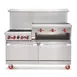 American Range AR-4B-36RG-NVL-126R 60" Gas Restaurant Range w/ (4) Open Burners, (1) 36" Raised Griddle/Broiler, (1) Standard Oven, (1) Convection Oven, 250.000 BTU  1 image
